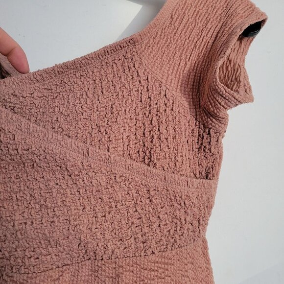 Torrid Dusty Pink Textured Smocked Off Shoulder Babydoll Top CrissCross Surplice - Picture 7 of 13